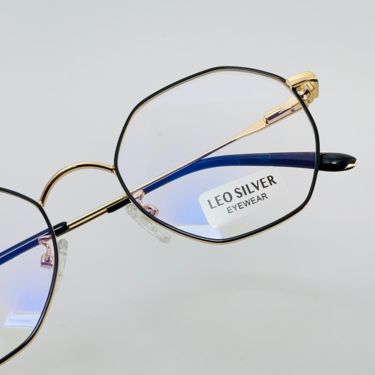 Spexone leo hexagon black & gold premium eyewear for man and woman