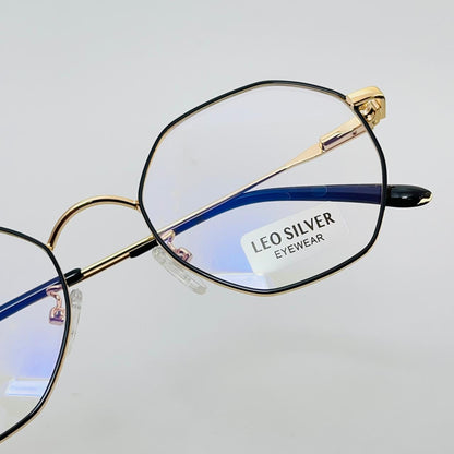Spexone leo hexagon black & gold premium eyewear for man and woman