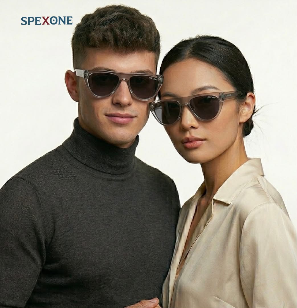 spexone  grey jack premium  clear grey sunglass   for man and woman