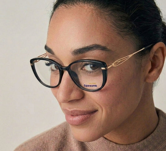 spexone Iconic Glossy Black series:Tr23130 premium  Eyewear  for woman