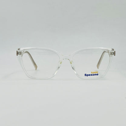 Spexone iconic transparent white series: premium  Eyewear for woman