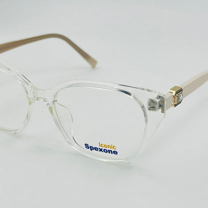 Spexone iconic transparent white series: premium  Eyewear for woman