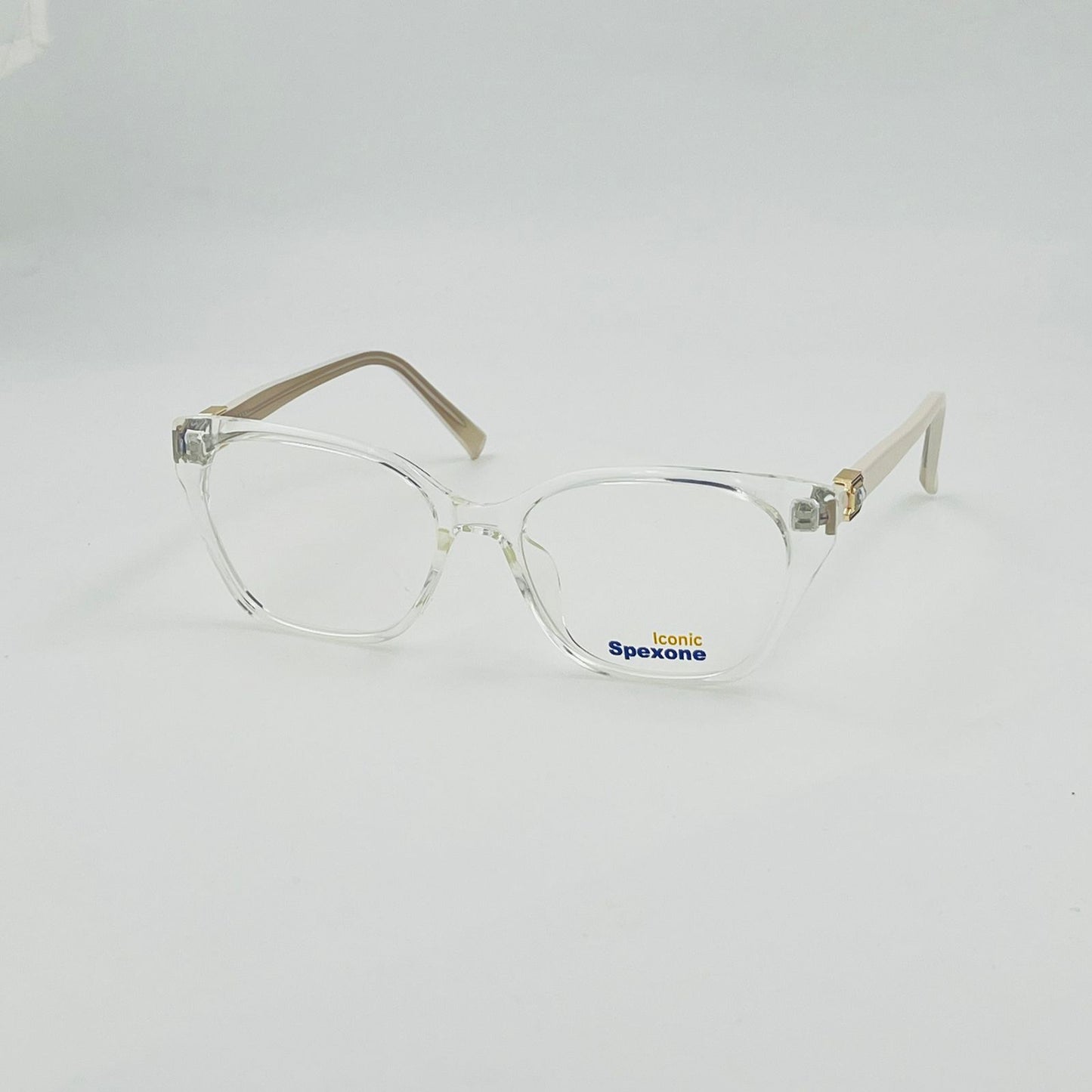Spexone iconic transparent white series: premium  Eyewear for woman