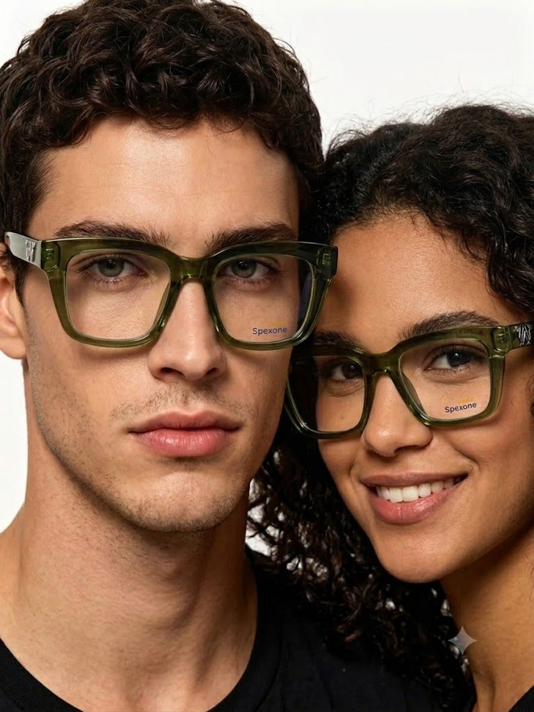 Spexone iconic Translucent green series: premium  Eyewear for man & woman