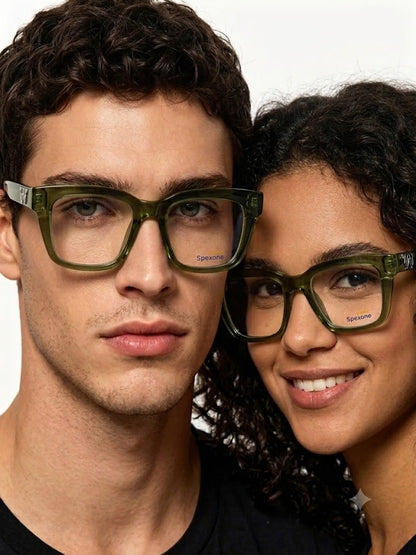 Spexone iconic Translucent green series: premium  Eyewear for man & woman