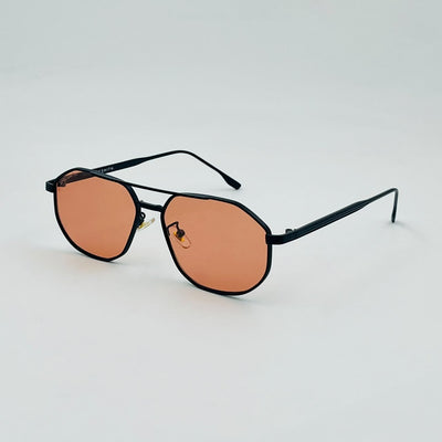 Spexone specsmith tinted peach hexagonal : premium sunglass  for  man & woman