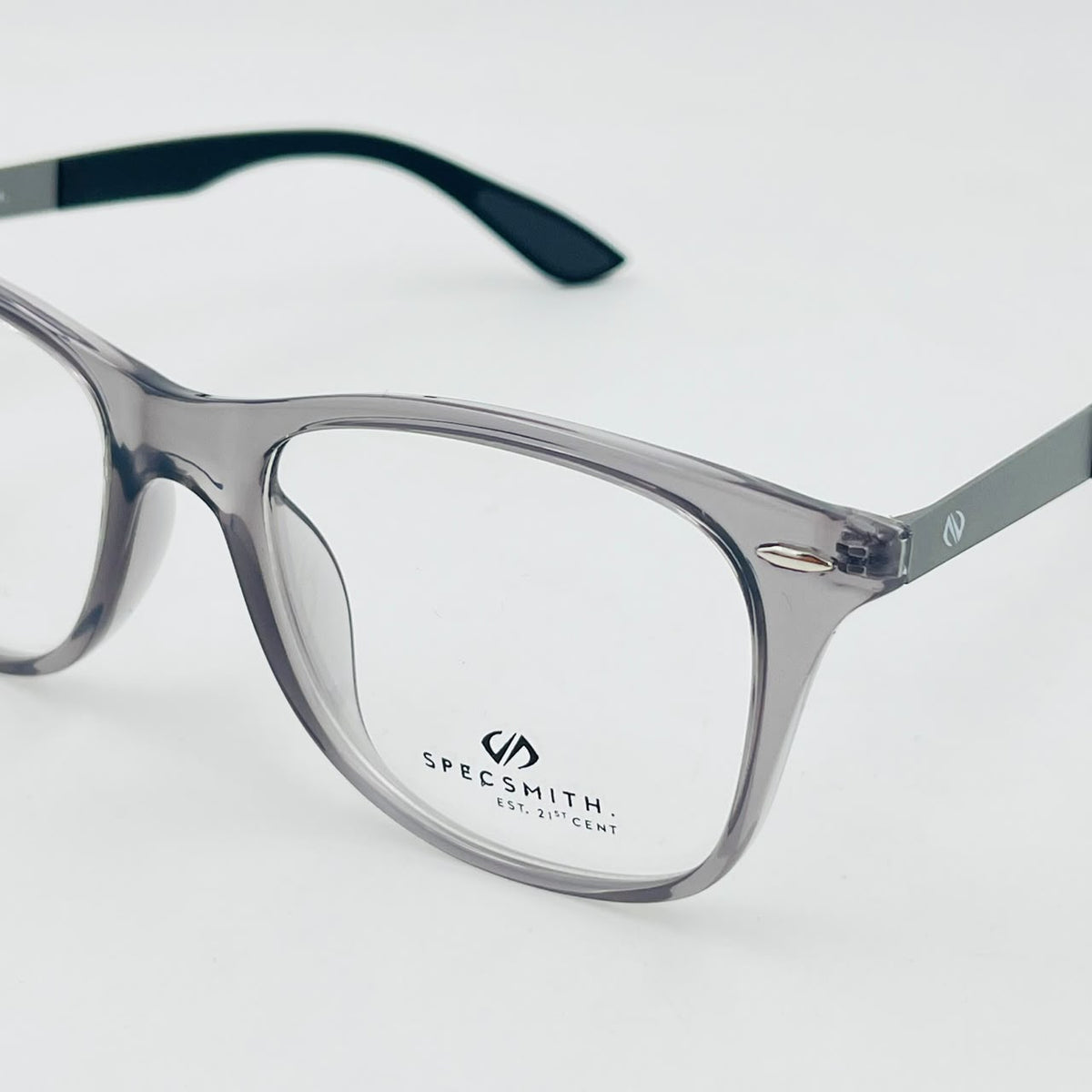 Spexone specsmith Translucent Grey soft square: premium eyewear for man & woman