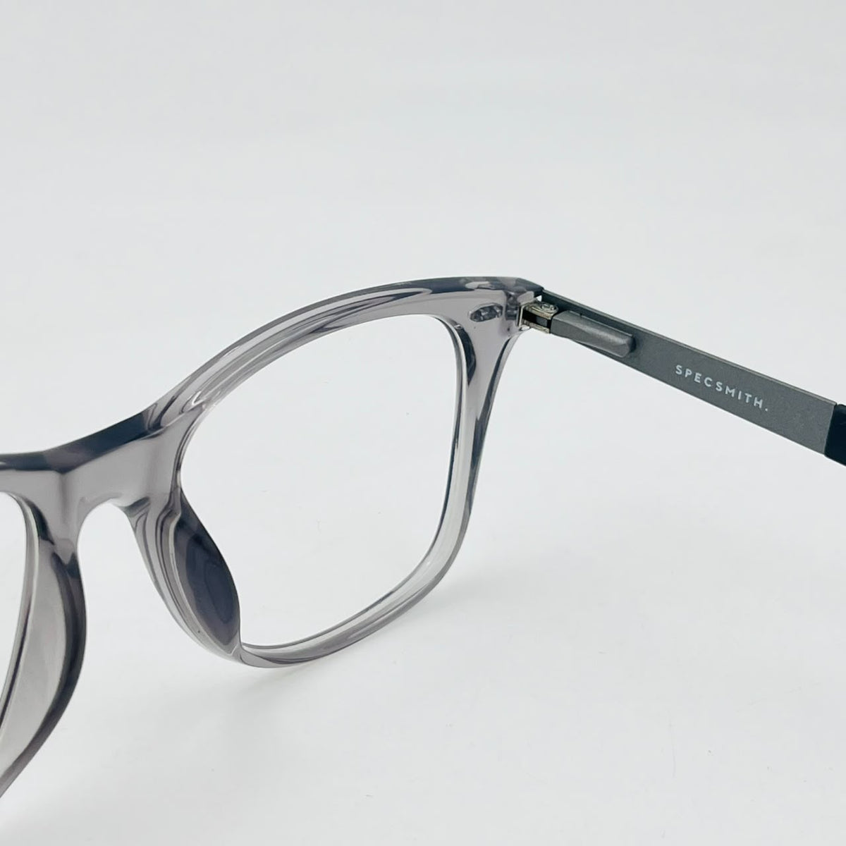 Spexone specsmith Translucent Grey soft square: premium eyewear for man & woman